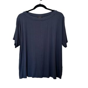J Jill Wearever Blue Short Sleeve Top